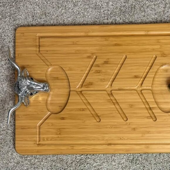 Arthur Court Aluminum Longhorn Handle Carving / Cheese Board - New w/o Tag - Picture 4 of 5